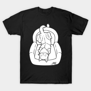 Cute Couch Potato Cat Illustration T-Shirt